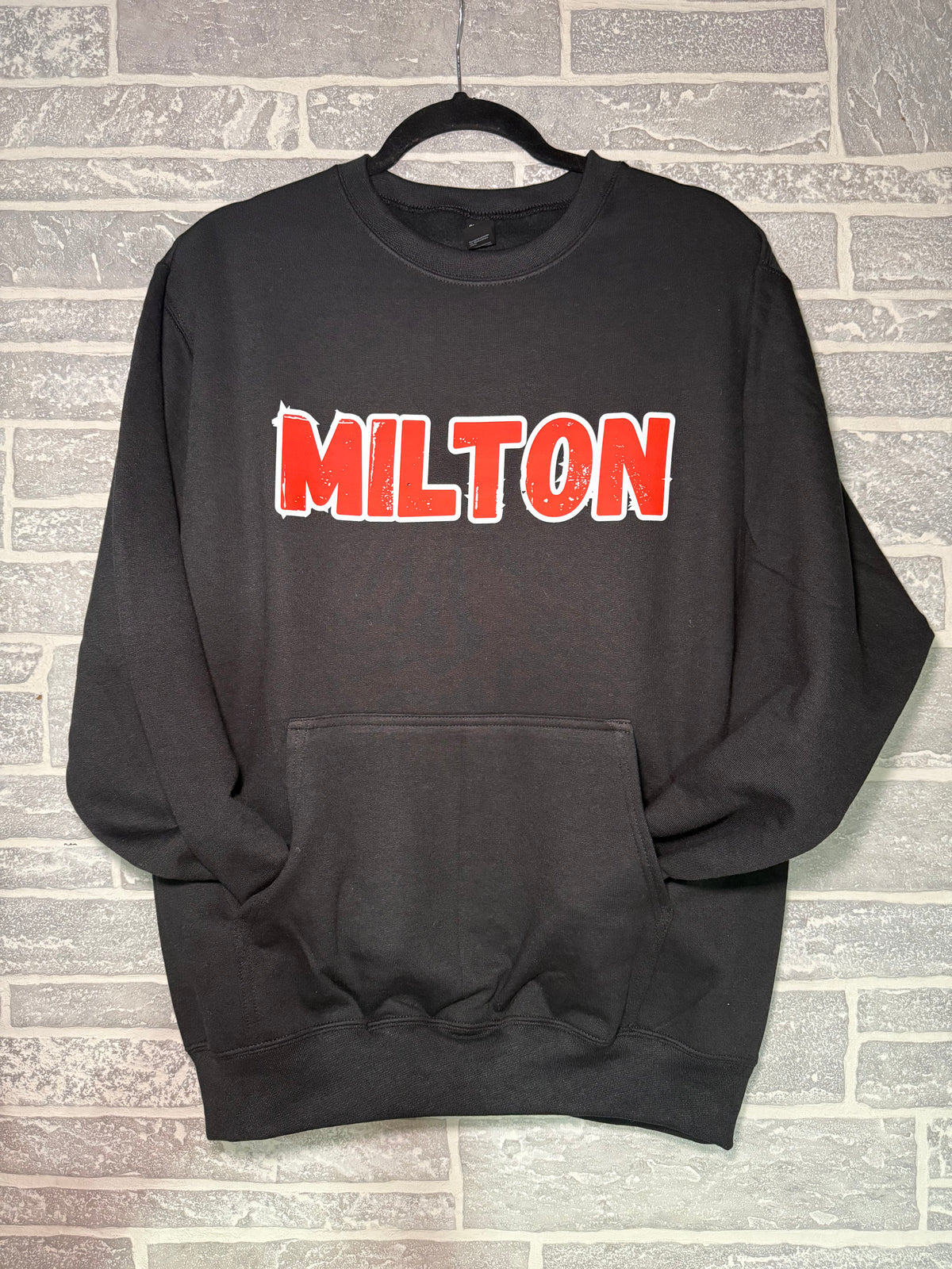 Milton Black Pocket Crewneck