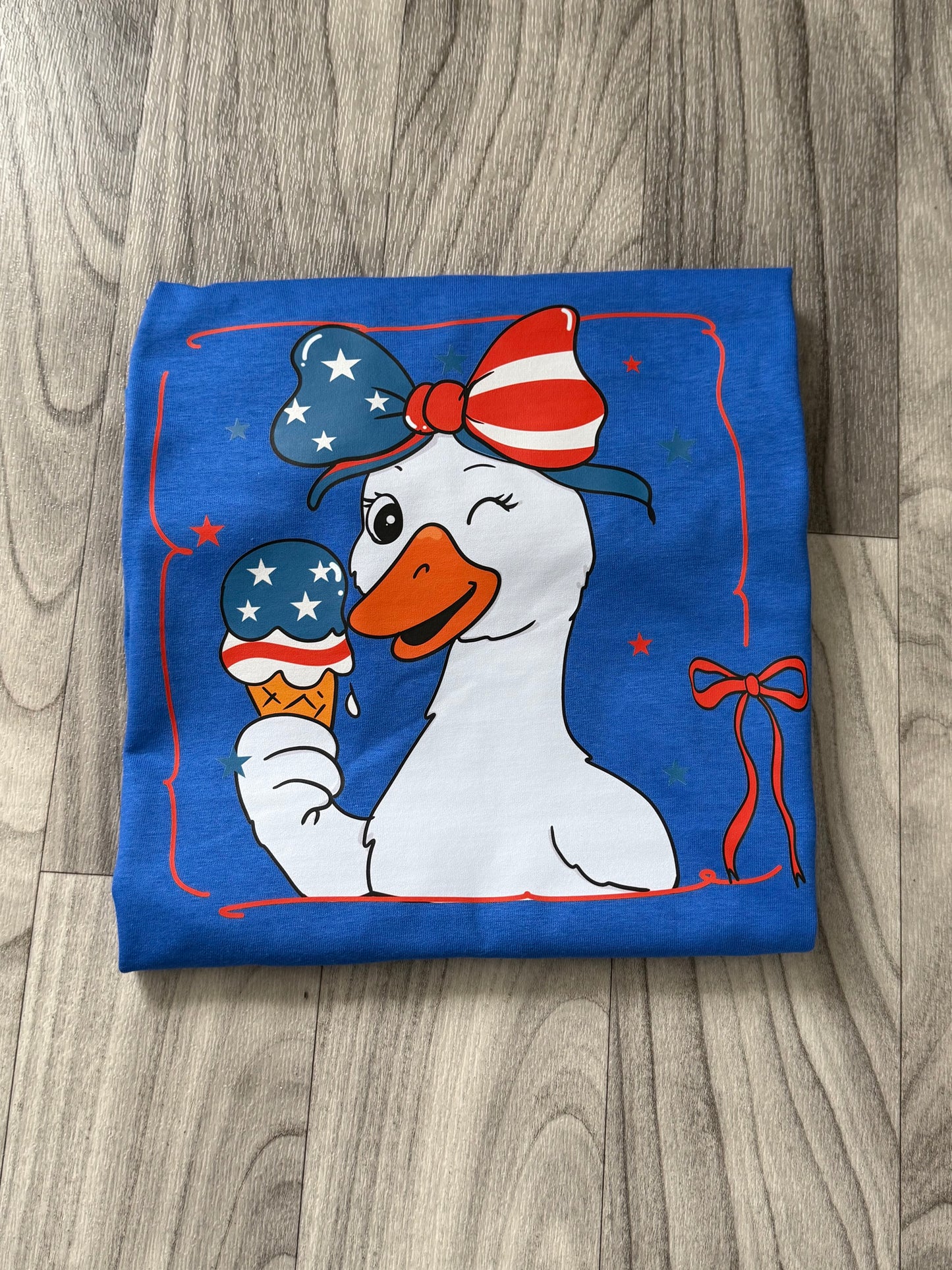 4th of July Goose with Ice Cream Tee