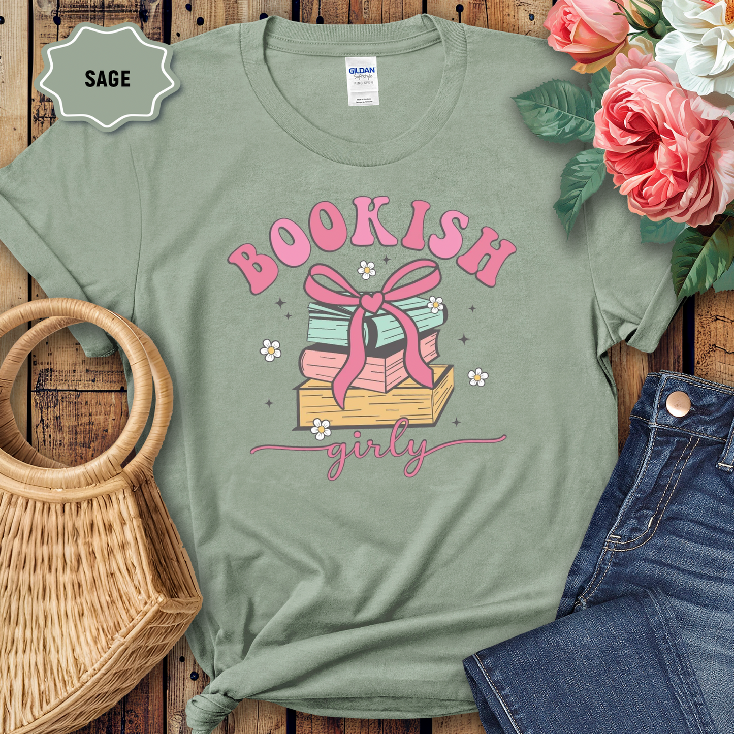 Bookish Girly Graphic Tee Listing