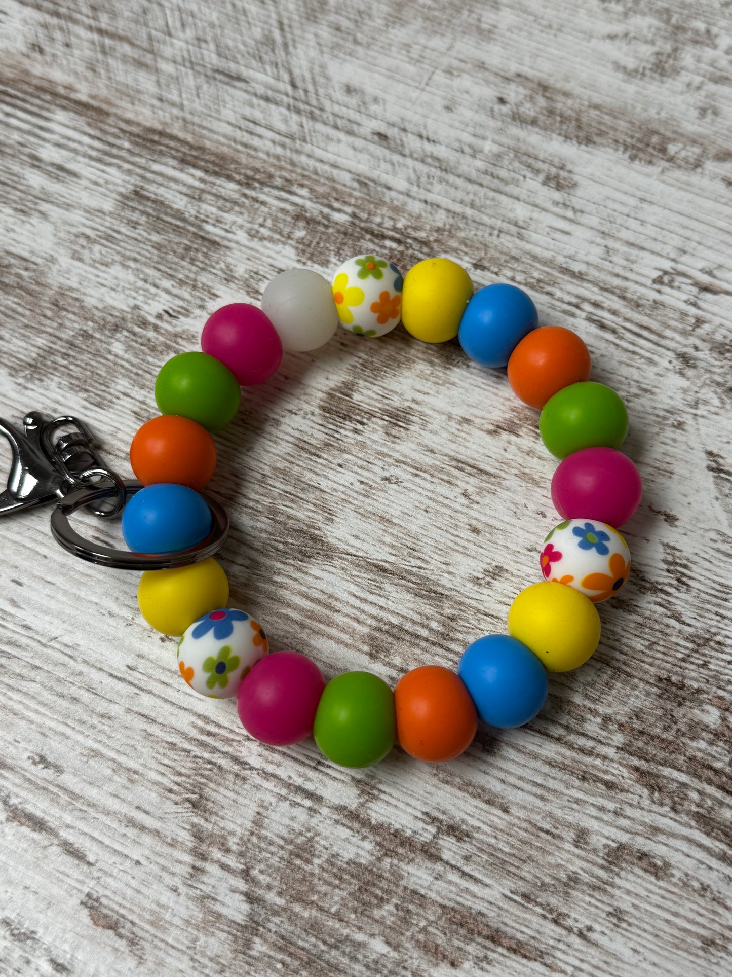Silicone Beaded Wristlet Keychain – Stylish, Functional, and Fun!