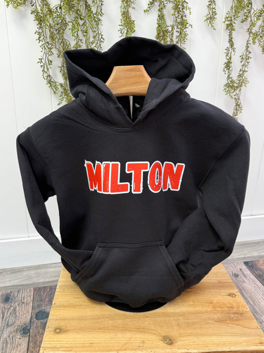 Milton black hoodies sweatshirt-youth