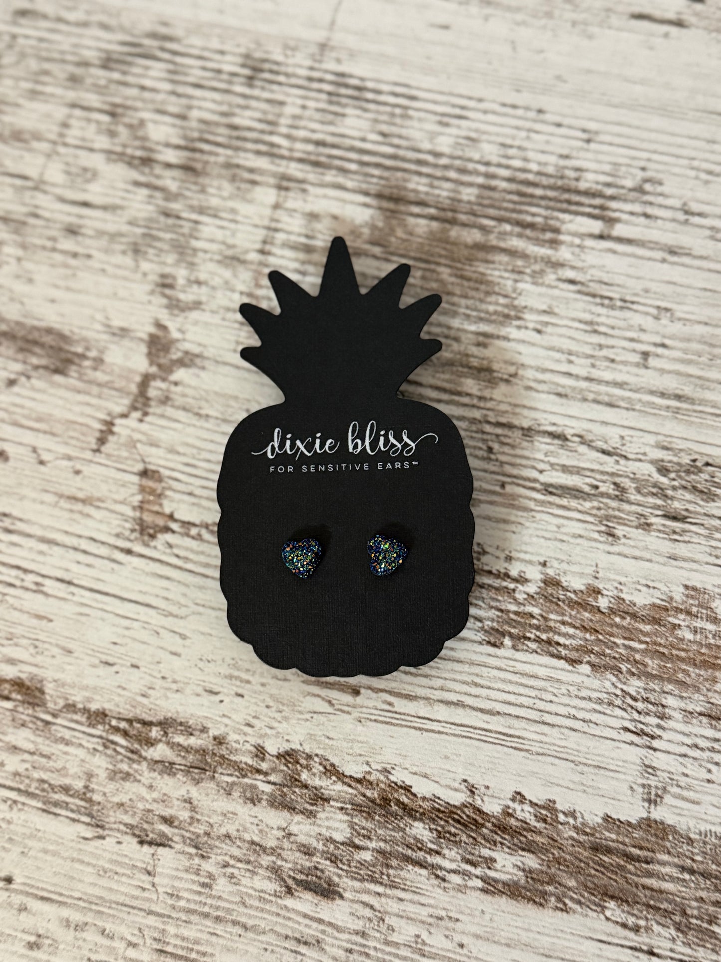 Micro Druzy Hearts Ocean-Dixie Bliss Earings