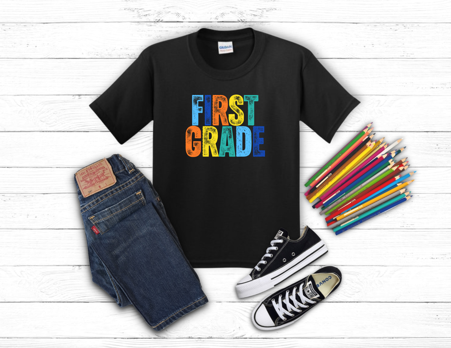 Youth Grade Level Back to School Shirt | First Day of School Tee-basic