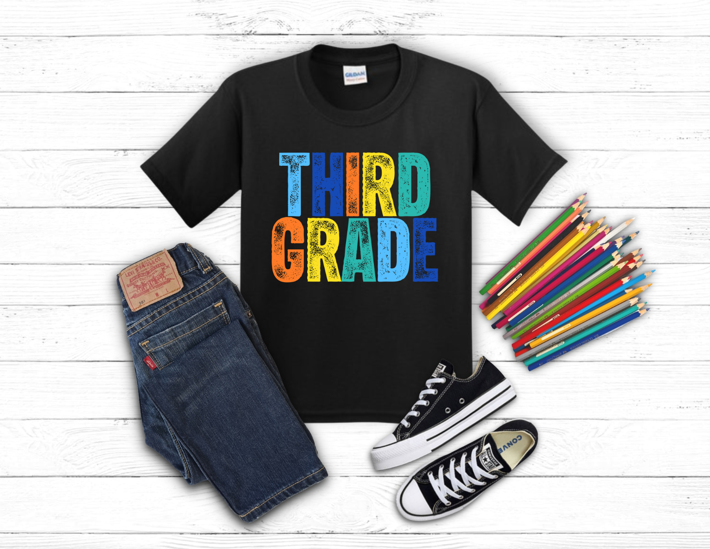 Youth Grade Level Back to School Shirt | First Day of School Tee-basic