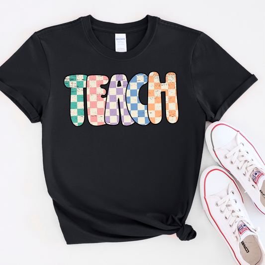 Checkered Teach T-shirt