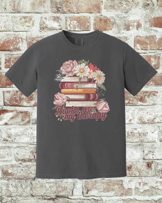 Book are my therapy (comfort colors)