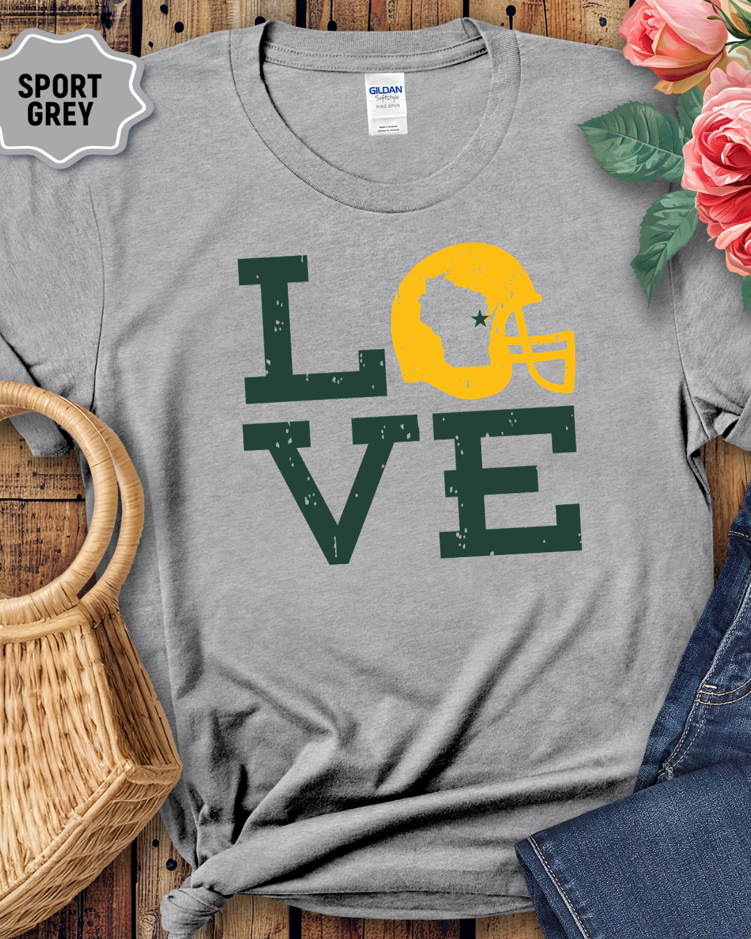 LOVE Football Green & Gold T-Shirt