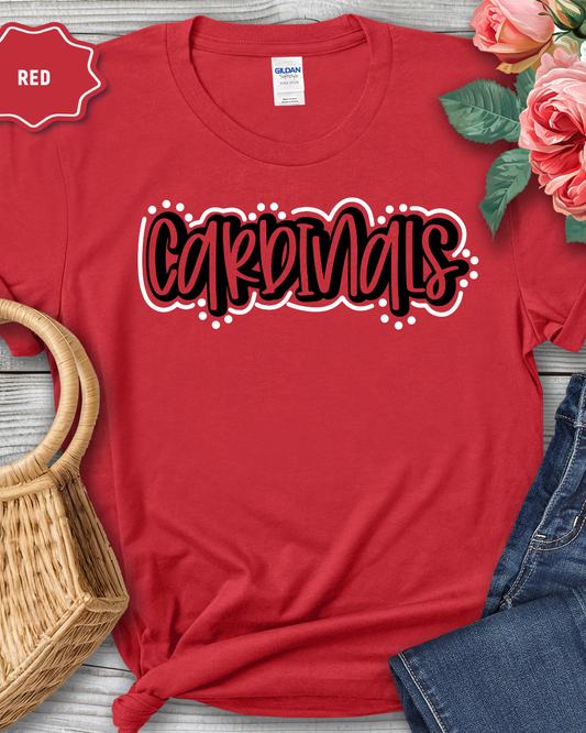 Cardinal Dotted Font T-Shirt
