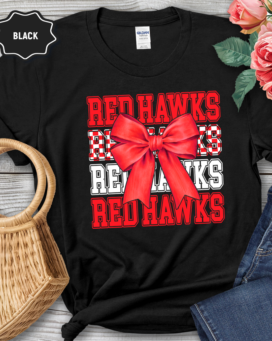 Red Hawks Bow Print Shirt